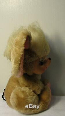 Vintage RUSHTON Rubber Face Plush 16 inches Happy Mouse Pink Ears Distressed