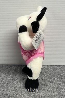 Vintage RUSS Jezebel Lingerie Pink Teddy Cow 11 Plush Stuffed Animal with Tags