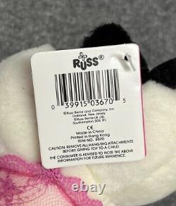 Vintage RUSS Jezebel Lingerie Pink Teddy Cow 11 Plush Stuffed Animal with Tags