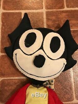 Vintage Rare 1950's Felix The Cat Life Size 25 Stuffed Plush Animal FREE SHIP