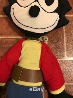 Vintage Rare 1950's Felix The Cat Life Size 25 Stuffed Plush Animal FREE SHIP