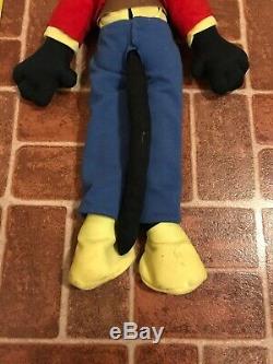 Vintage Rare 1950's Felix The Cat Life Size 25 Stuffed Plush Animal FREE SHIP