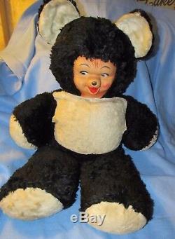 Vintage Rare Giant Huge 32 Plush Rubber Face Panda Teddy Bear Rushton Gund Nice