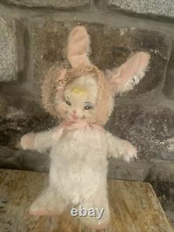 Vintage Rare Rushton Rubber Face Easter Bunny Rabbit Toy 1950s Stuffed Plush