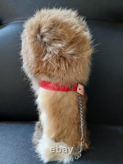 Vintage Rubber Face Dog Stuffed Animal PLUSH FIGURE TOY PET HAPPY SITTING