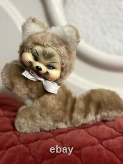 Vintage Rubber Face Plush Kitty