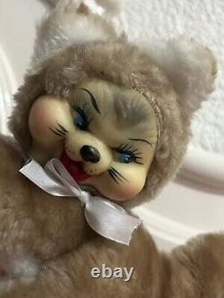 Vintage Rubber Face Plush Kitty