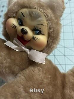 Vintage Rubber Face Plush Kitty