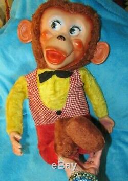 Vintage Rubber Face Plush Monkey Chimp Rare Huge Lifesize 40 Bear Rushton Gund