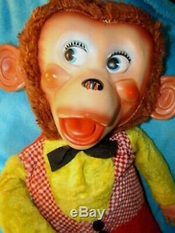 Vintage Rubber Face Plush Monkey Chimp Rare Huge Lifesize 40 Bear Rushton Gund