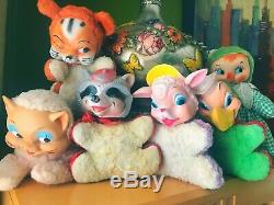 Vintage Rubber Face Plush Stuffed Animals Lot