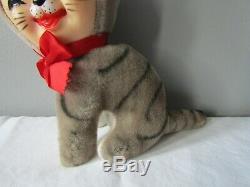 Vintage Rubber Faced Kitty Cat Plush Stuffed Animal Made in Japan