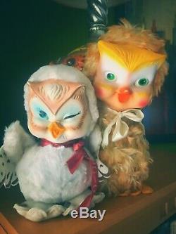 Vintage Rubber Faced Plush Owls Rushton Lot