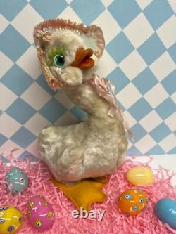 Vintage Rushton 13 Rubber Beak Happy Duck Goose Doll Stuffed Animal Plush Toy