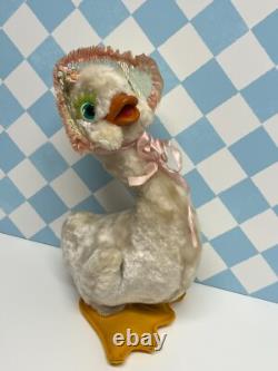 Vintage Rushton 13 Rubber Beak Happy Duck Goose Doll Stuffed Animal Plush Toy