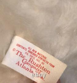 Vintage Rushton Co Plush Stuffed Bear Rubber Face Blue White with TAG