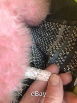 Vintage Rushton Company 1950s Rubber Face Pink Bear Plush Rare 12 TALL