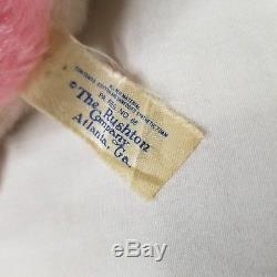 Vintage Rushton Mouse Rubber Face White Pink Plush Doll 15 Atlanta With Tag USA