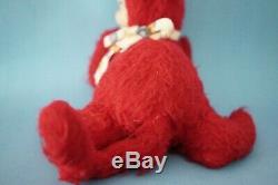 Vintage Rushton Red Rubber face Kitty Cat 1950s Stuffed animal Plush toy