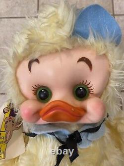 Vintage Rushton Rubber Face Duck Plush Toy Stuffed Animal Original Tag Clean