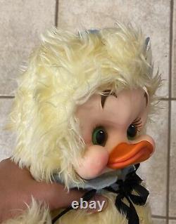 Vintage Rushton Rubber Face Duck Plush Toy Stuffed Animal Original Tag Clean