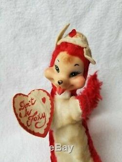 Vintage Rushton Rubber Face Fox Star Creation Don't Be Foxy Valentine Plush Rare