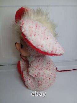 Vintage Rushton Rubber Face Plush Mouse Stuffed Animal Red & White Spotted RARE