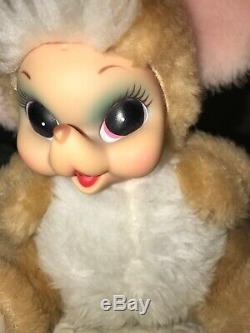 Vintage Rushton Rubber Face Plush Stuffed Animal Good Condition Missing Tail 8