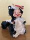 Vintage Rushton Rubber Face Skunk Withflowers & Hat-plush Toy-stuffed Animal-doll