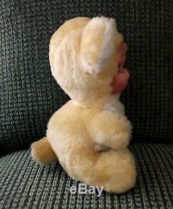 Vintage Rushton Rubber Plastic Face Plush Teddy Bear Toy Large Stuffed Animal