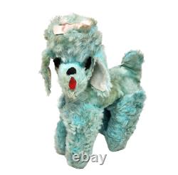 Vintage Rushton Star Creation Blue Poodle Puppy Dog Stuffed Animal Plush Antique