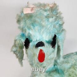 Vintage Rushton Star Creation Blue Poodle Puppy Dog Stuffed Animal Plush Antique