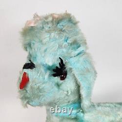 Vintage Rushton Star Creation Blue Poodle Puppy Dog Stuffed Animal Plush Antique