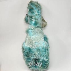 Vintage Rushton Star Creation Blue Poodle Puppy Dog Stuffed Animal Plush Antique