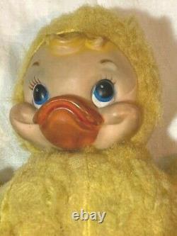 Vintage Rushton Star Creation Duck Well Loved Rubber Face Plush