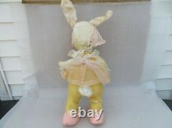 Vintage Rushton Star Creation Rabbit Doll Plush Toy Rubber Face 26 Bunny Rare