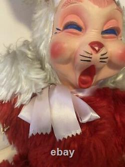 Vintage Rushton Type JeeBee Bunny Rabbit Sleepy Rubber Face Plush Toy