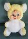 Vintage Rushton Yellow Teddy Bear Plush Stuffed Animal Rubber Happy Face 10