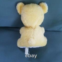 Vintage Rushton Yellow Teddy Bear Plush Stuffed Animal Rubber Happy Face 10