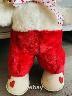 Vintage Rushton star creations rubber face valentine Happy Bear plush toy doll