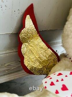 Vintage Rushton star creations rubber face valentine Happy Bear plush toy doll