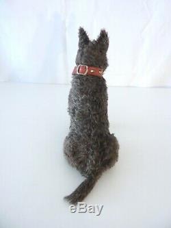 Vintage SITTING SCOTTY DOG Plush Toy Mohair, Possible Steiff, Scottish Terrier