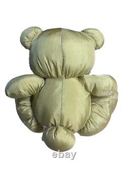 Vintage Sanrio Bear Plush Nylon Puffalump Tan 10 Sitting Rare HTF