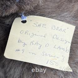 Vintage She Bear Plush Stuffed Animal Koala T Bear Company Jointed Signed 19