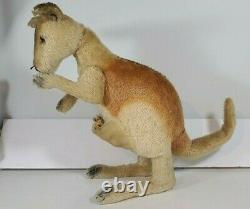Vintage Steiff Kangaroo 20 LARGE Mohair Germany Mother & Baby Plush Toys