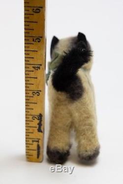 Vintage Steiff Standing Kitty Cat Plush Mohair Toy Kitten Glass Eyes NO Tag