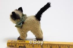 Vintage Steiff Standing Kitty Cat Plush Mohair Toy Kitten Glass Eyes NO Tag
