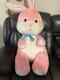 Vintage Superior Toy & Novelty 36 Pink Bunny Rabbit Plush Stuffed Animal Htf