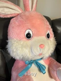 Vintage Superior Toy & Novelty 36 PINK Bunny Rabbit Plush Stuffed Animal HTF