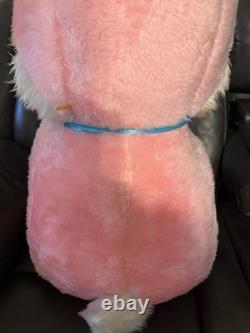 Vintage Superior Toy & Novelty 36 PINK Bunny Rabbit Plush Stuffed Animal HTF